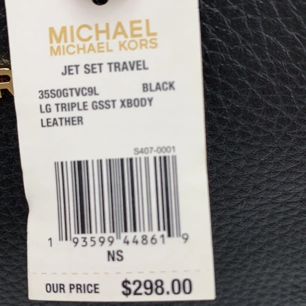 MICHAEL KORS LARGE TRIPLE XBODY BAG BLACK COLOR